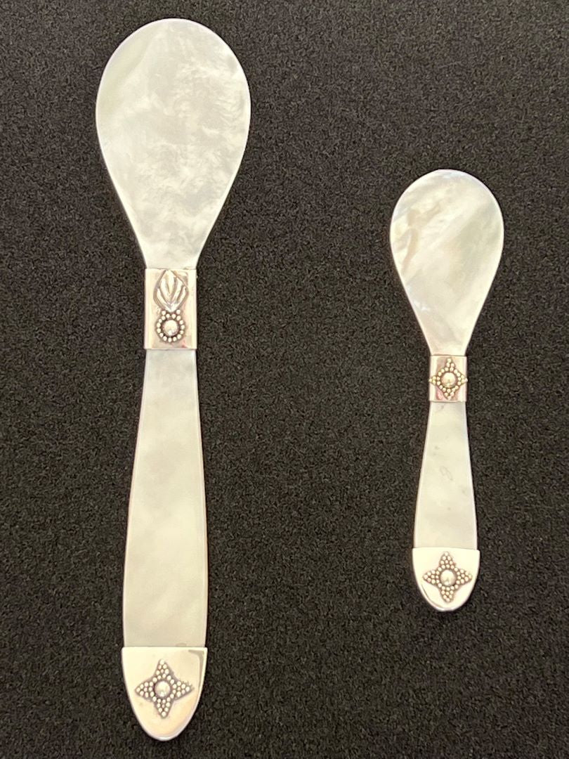 Caviar Spoon Silver Decorated